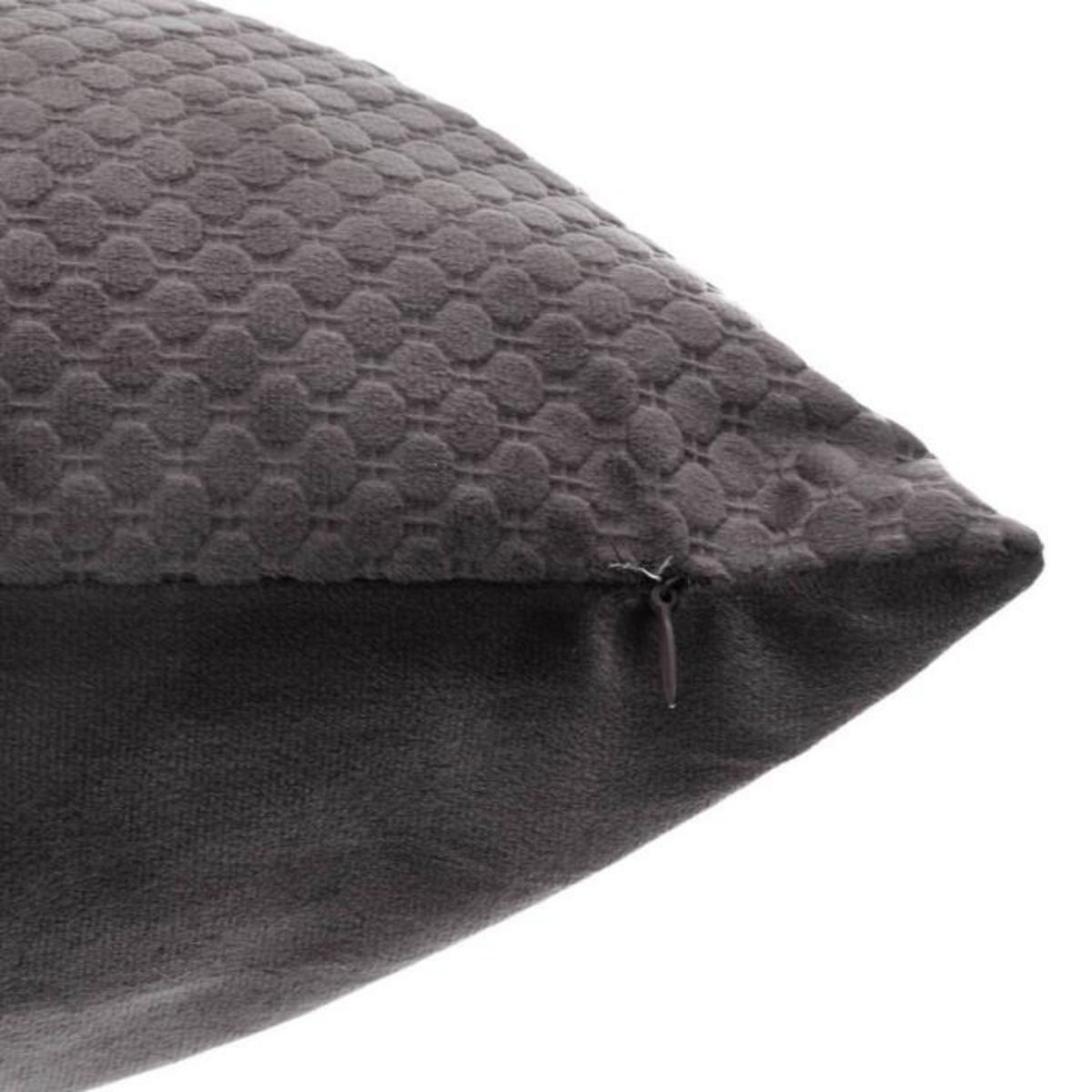 ATMOSPHERA Coussin Déhoussable Velours  Bulle  45x45cm Gris