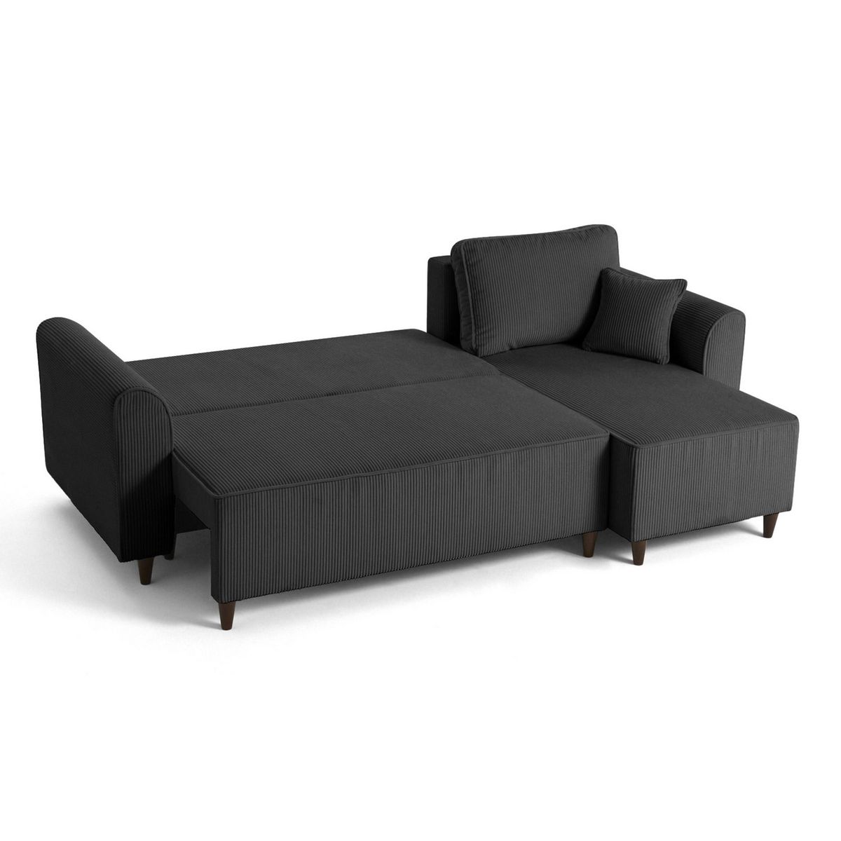 BEST MOBILIER Saphir - canapé d'angle réversible 4 places - convertible avec coffre - en velours côtelé