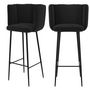 Voir la diapositive 1 : Rendez vous déco Lot de 2 chaises de bar en velours noir 75 cm - Rosy