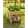 Voir la diapositive 1 : GARDENSTAR Carré potager bois sur pieds 80x80x80cm