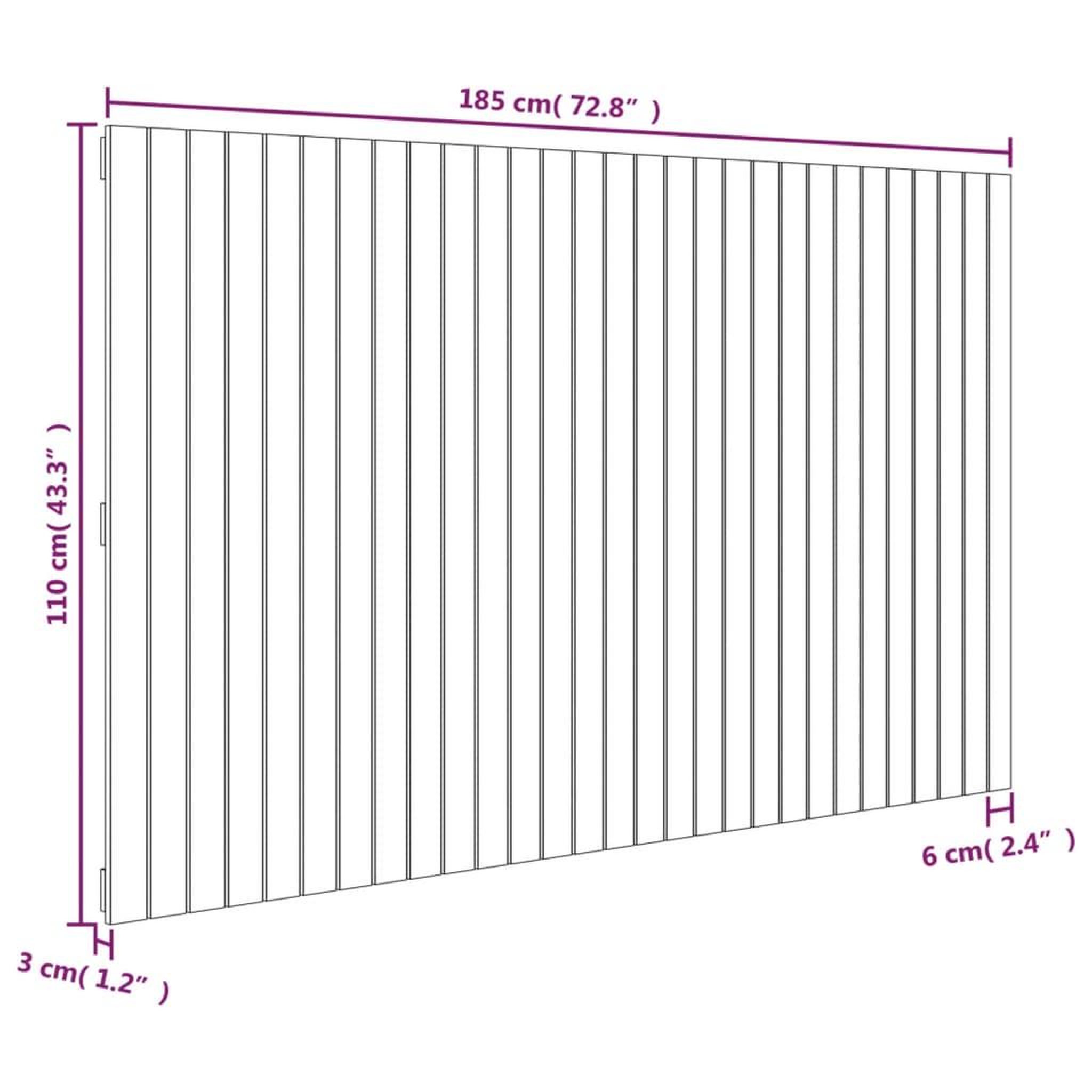 Voir la diapositive 6 : VIDAXL Tete de lit murale Blanc 185x3x110 cm Bois massif de pin