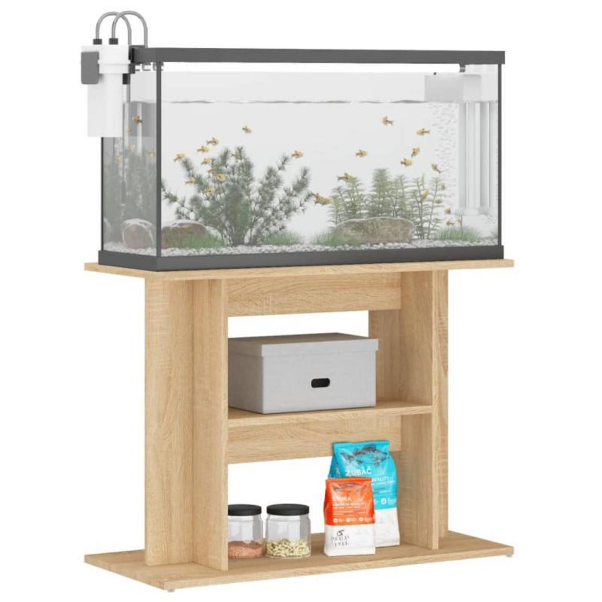 VIDAXL Support pour aquarium chêne sonoma 80x35x60cm bois d ingénierie