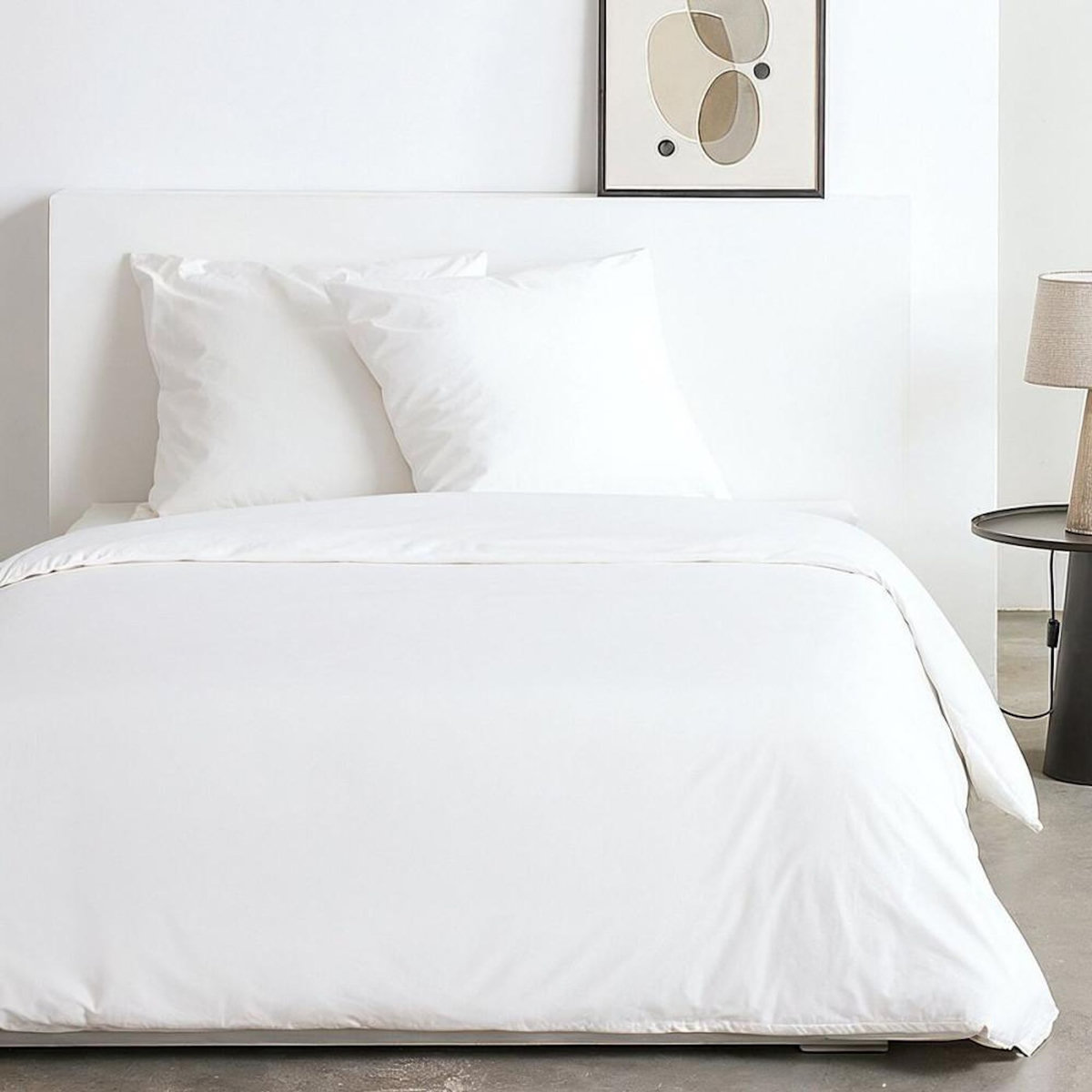 Today Parure de lit - TODAY - Essential - 2 personnes - 220 x 240 cm - Effet lavé blanc