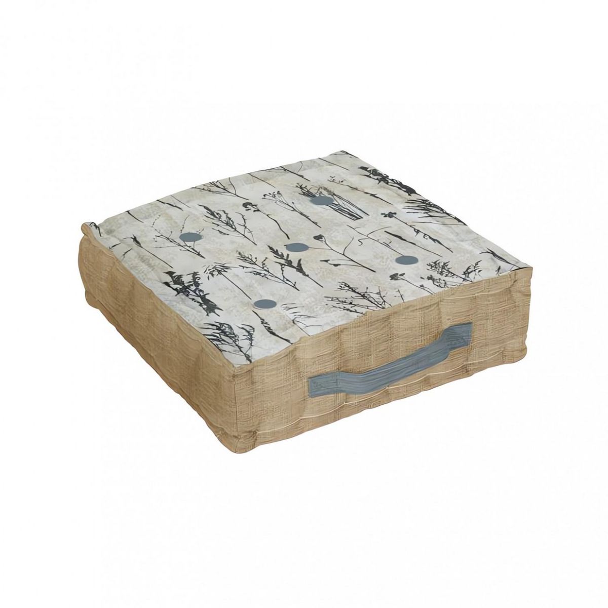 SOLEIL D'OCRE Coussin de sol en pur coton 40x40x8 cm Ambre, par Soleil d'Ocre