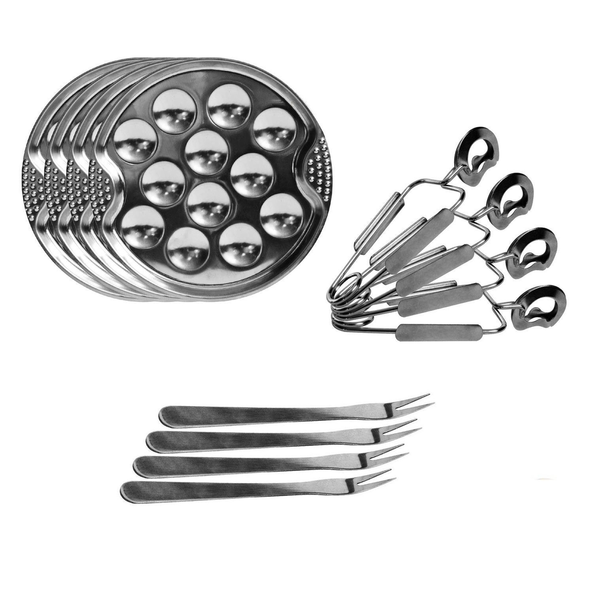 The Home Deco Factory Service à escargots inox pour 4 personnes