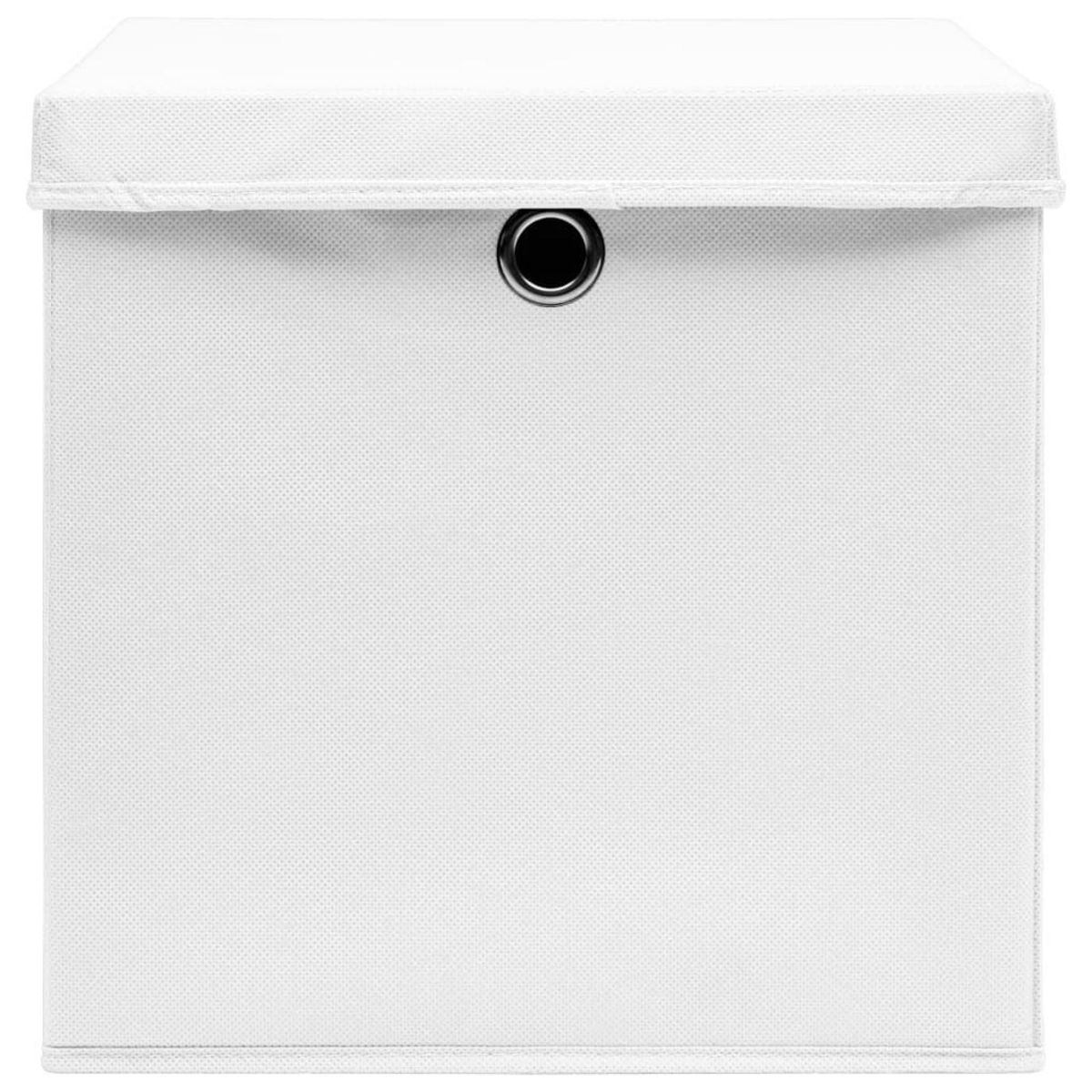 VIDAXL Boîtes de rangement avec couvercle 10pcs Blanc 32x32x32cm Tissu