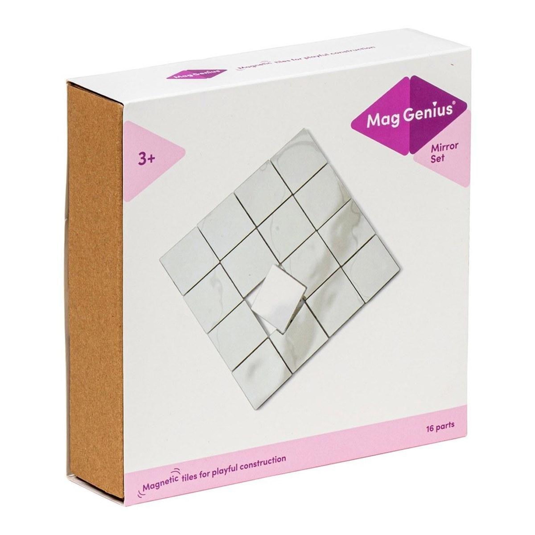 Voir la diapositive 2 : MAGGENIUS Blocs de construction magnétiques — pièces miroir — 16 pièces