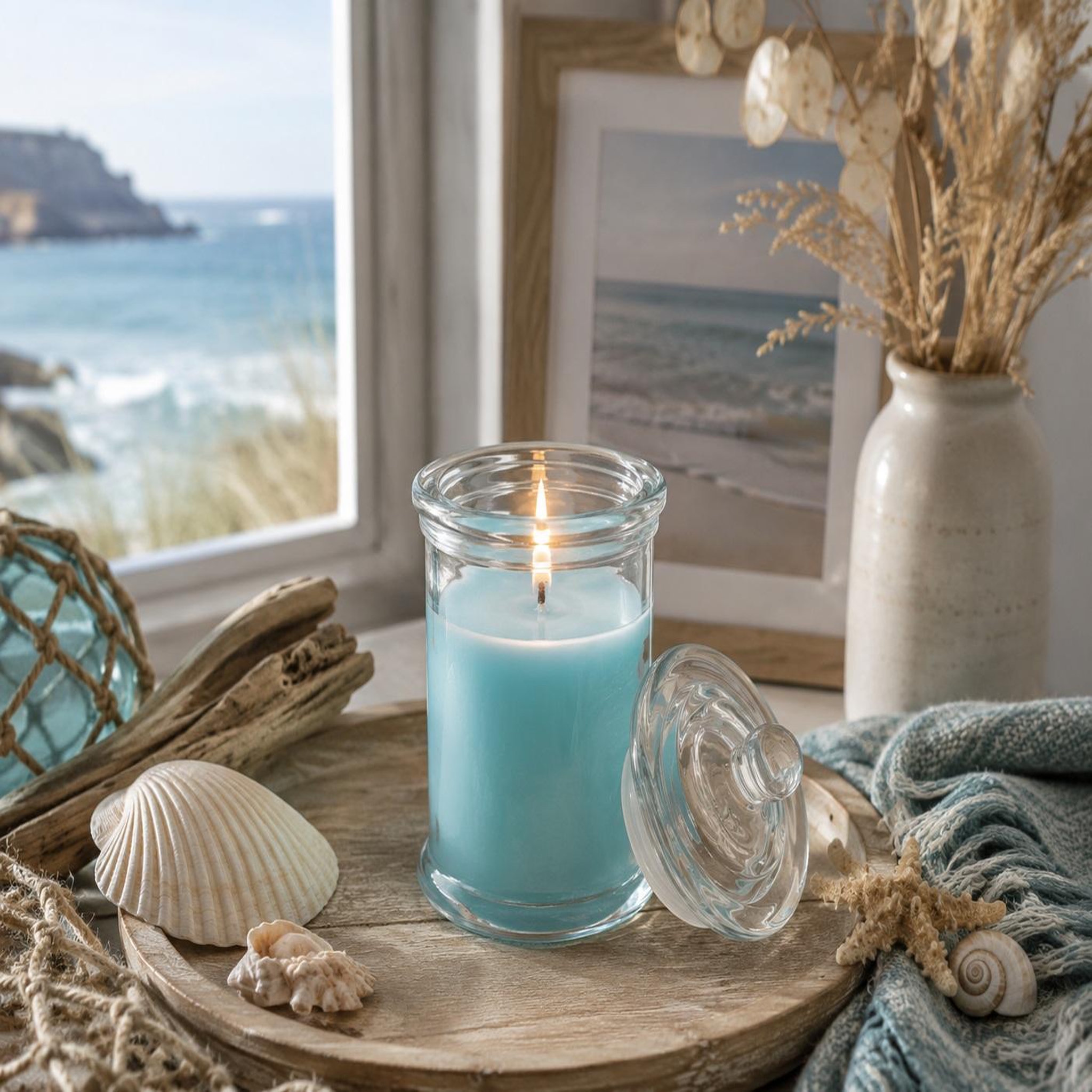 Voir la diapositive 2 : Eden Bougie bocal en verre embrun design et moderne