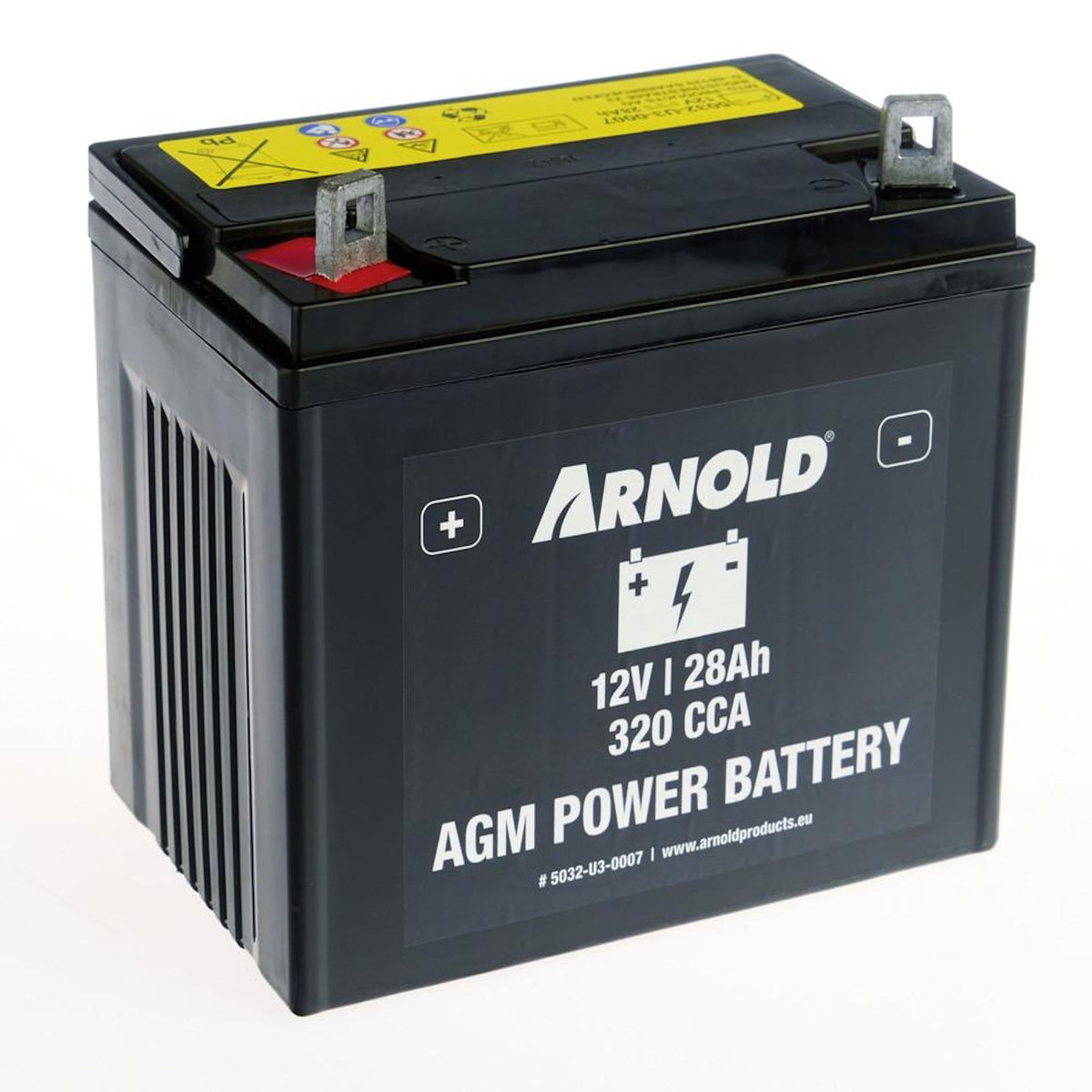 ARNOLD Batterie AZ107/AGM U1-320 SLA pour tracteur tondeuse, + terminal gauche