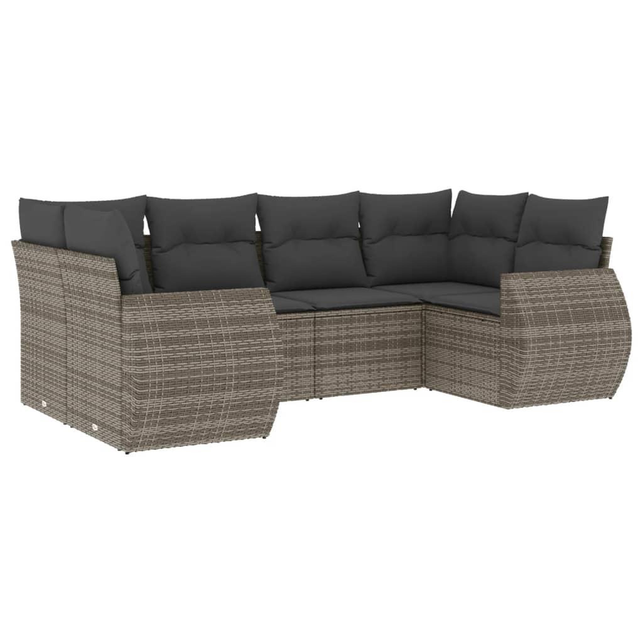 Voir la diapositive 2 : VIDAXL Salon de jardin 6 pcs avec coussins gris resine tressee