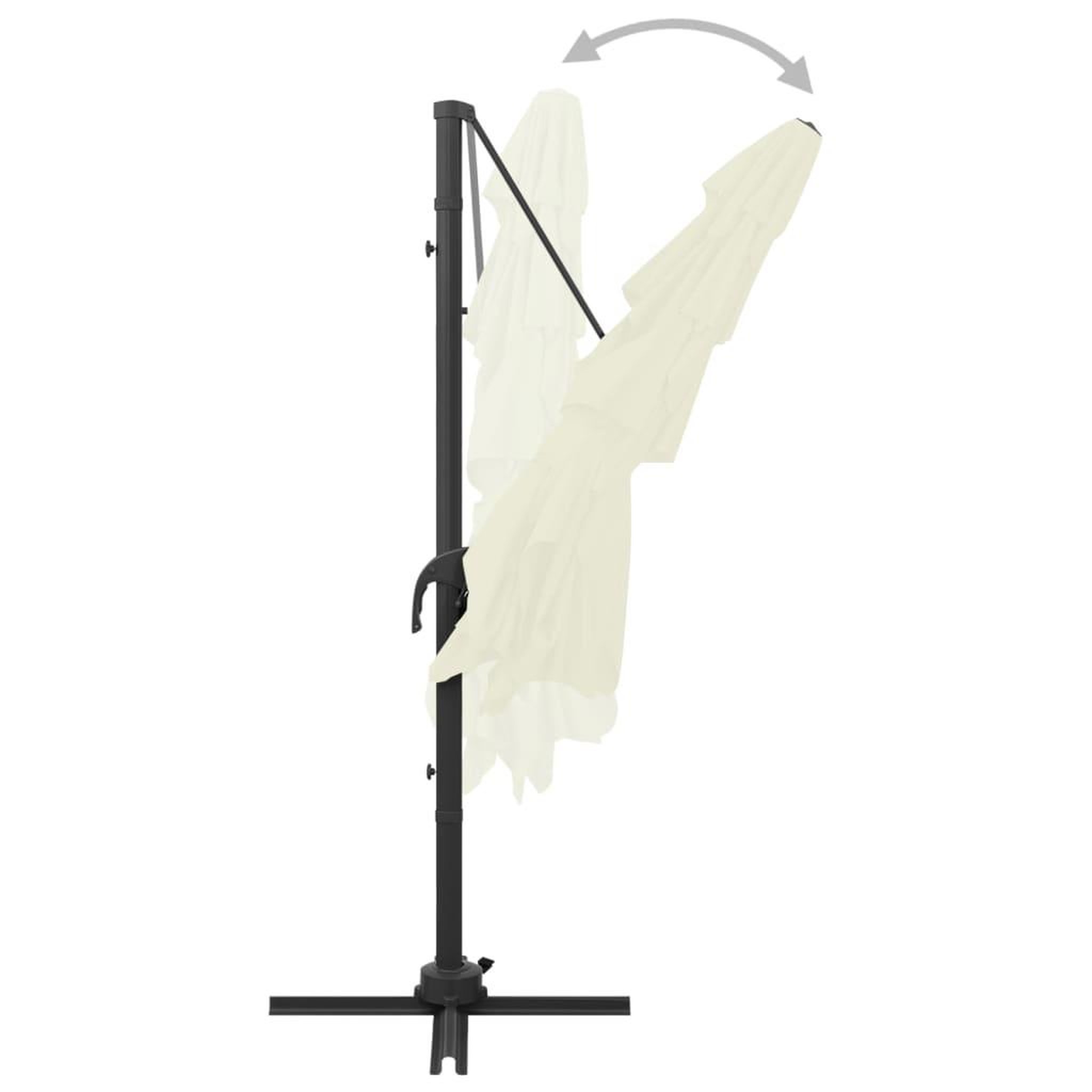 Voir la diapositive 4 : VIDAXL Parasol de jardin a 4 niveaux avec mat en aluminium sable