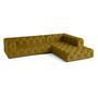 Voir la diapositive 4 : LISA DESIGN Gallata - canapé chesterfield d'angle droit - 5 places - en velours
