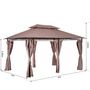 Voir la diapositive 3 : OUTSUNNY Tonnelle barnum pavillon de jardin style colonial double toit toiles latérales amovibles 3L x 4l x 2,65H m chocolat