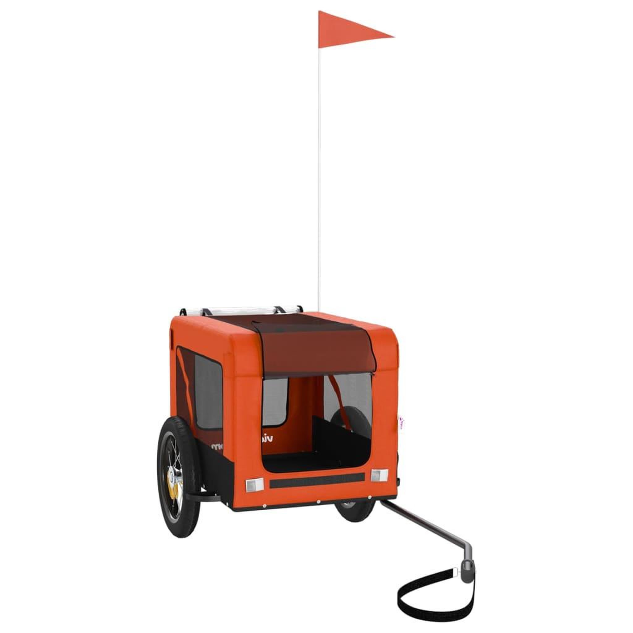 Voir la diapositive 3 : VIDAXL Remorque de velo pour animaux de compagnie orange et noir