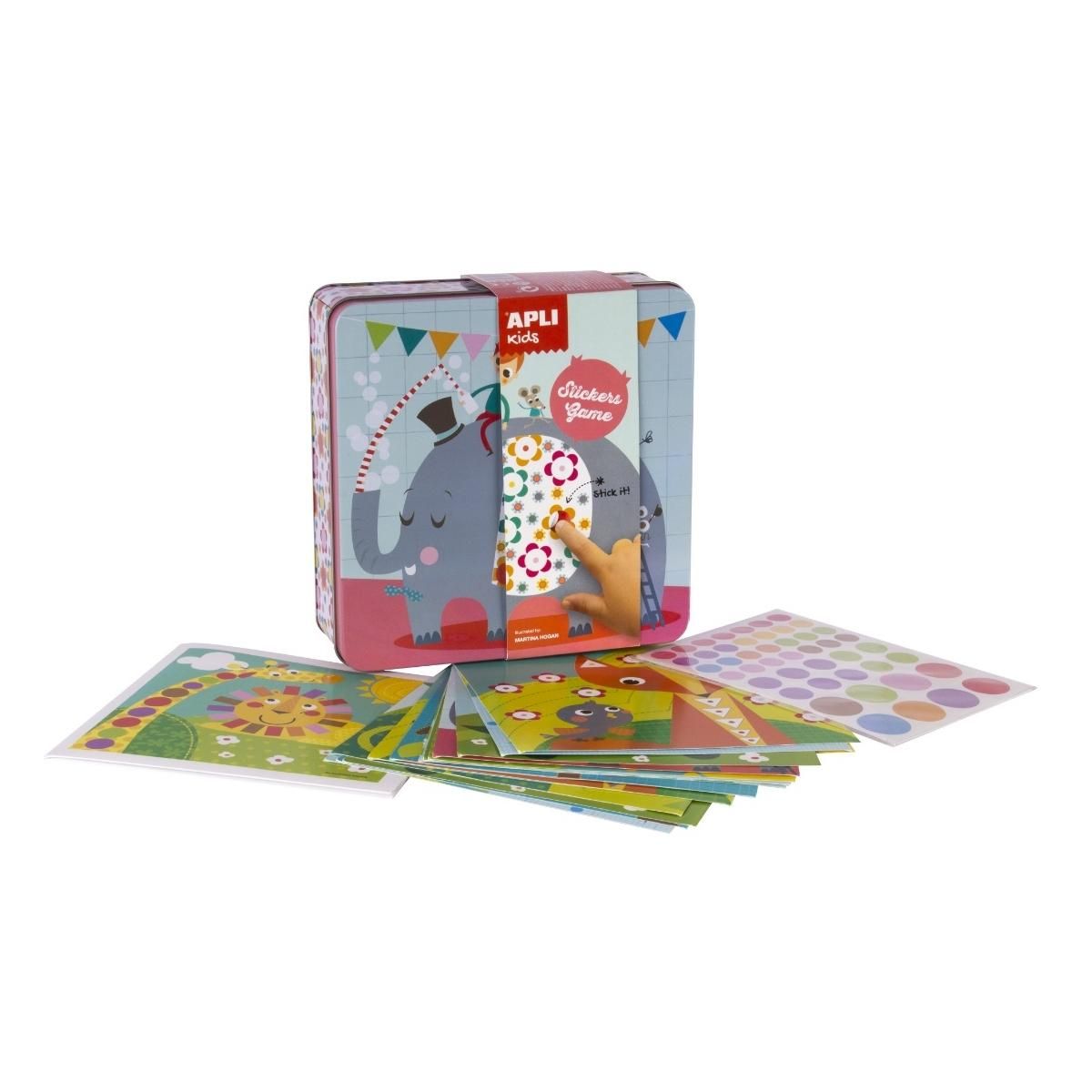 Apli Agipa Jeu de gommettes Boite metal Elephant