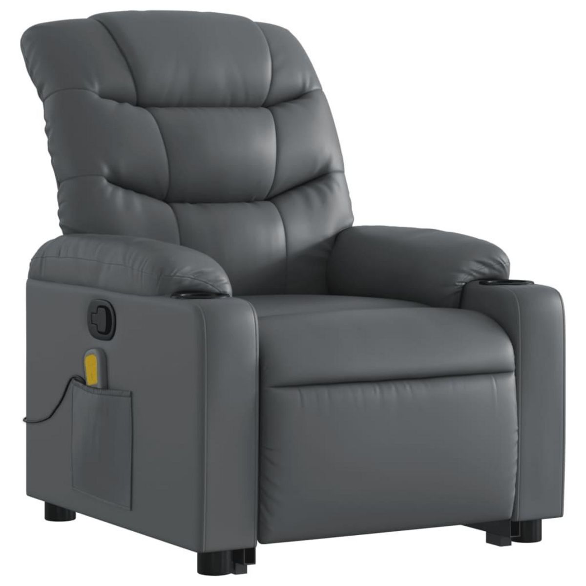 VIDAXL Fauteuil inclinable de massage Gris Similicuir
