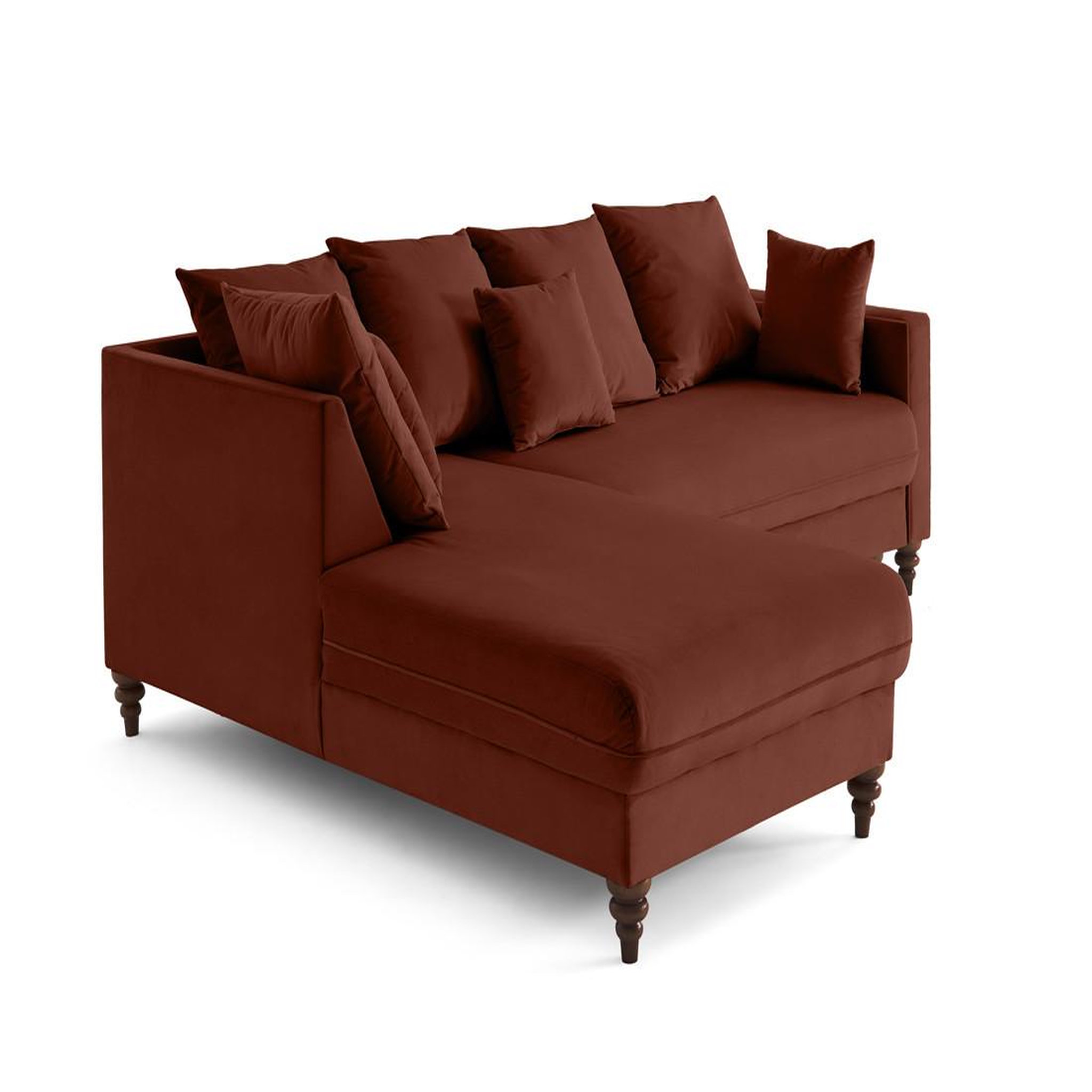 Voir la diapositive 3 : BEST MOBILIER Flamingo - canapé d'angle gauche 4 places convertible en velours