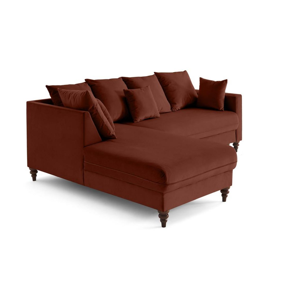 BEST MOBILIER Flamingo - canapé d'angle gauche 4 places convertible en velours