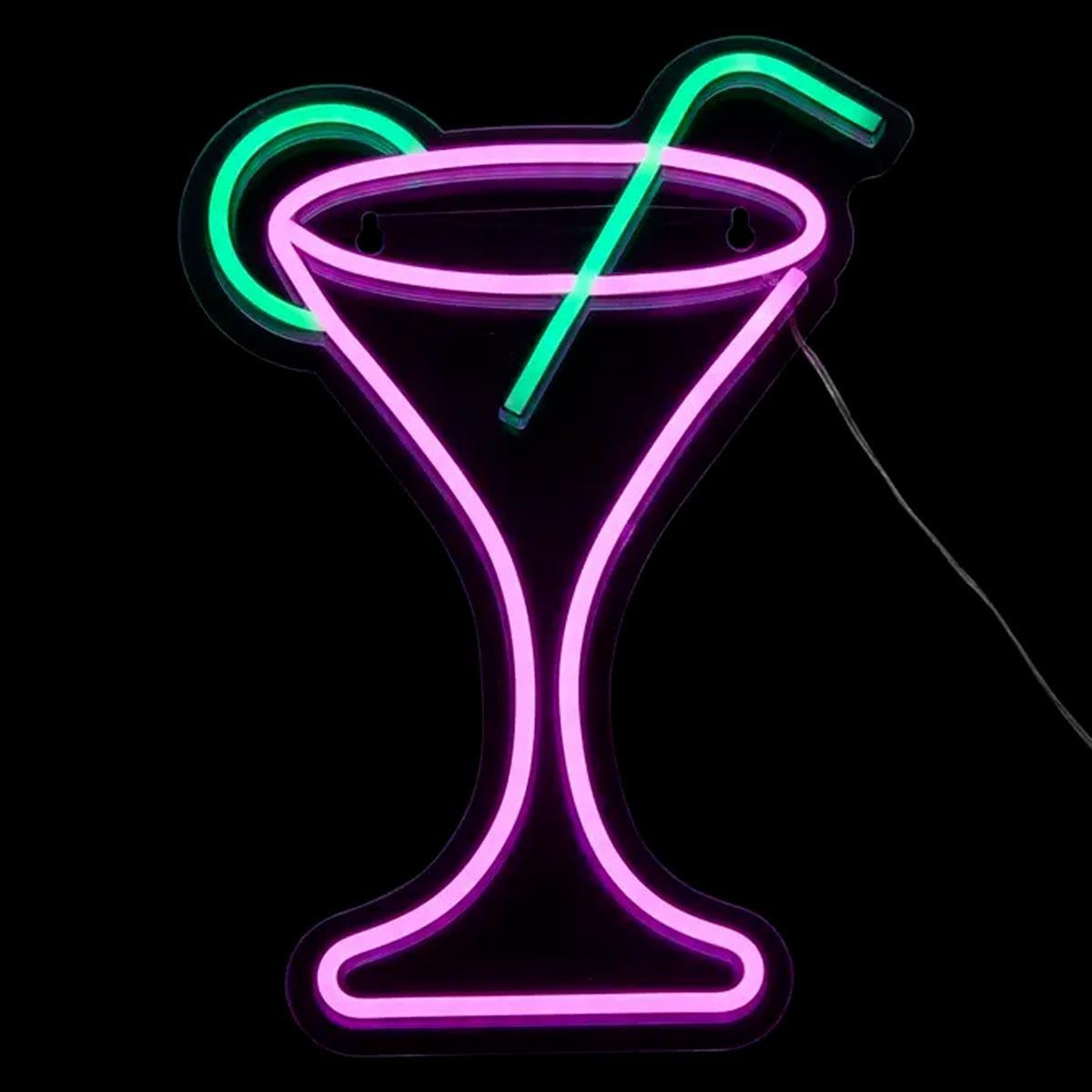 Voir la diapositive 3 : ATMOSPHERA Néon led mural  cocktail  34cm violet