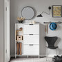 Voir la diapositive 2 : SOBUY SoBuy - Meuble À Chaussures 3 portes - Blanc - 87x90x129.5cm - Minimaliste - FSR209-NW