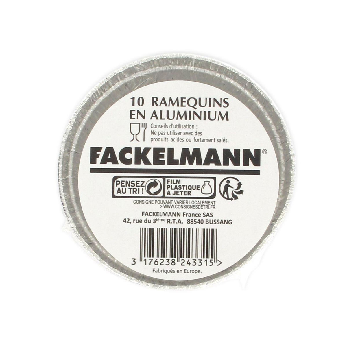 Fackelmann Lot de 10 ramequins en aluminium 4 x 9 cm Fackelmann