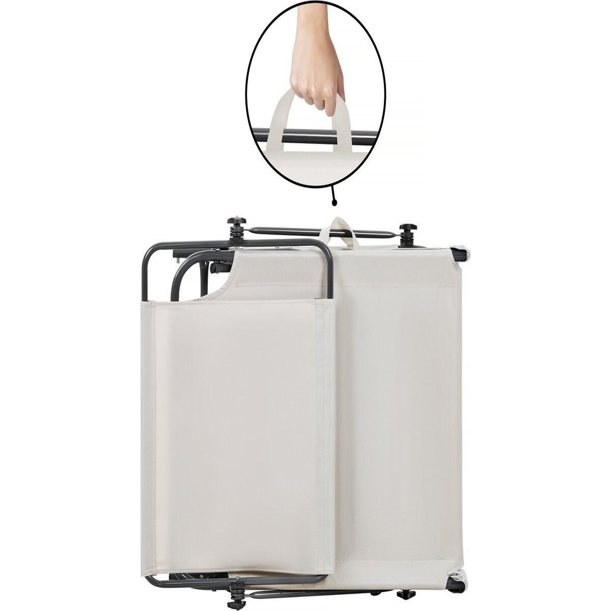 Voir la diapositive 3 : Habitat et Jardin Lot de 2 bain de soleil pliable  lazy  - avec pare soleil - beige