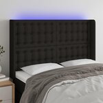 VIDAXL Tete de lit a LED Noir 147x16x118/128 cm Tissu
