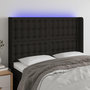 Voir la diapositive 1 : VIDAXL Tete de lit a LED Noir 147x16x118/128 cm Tissu