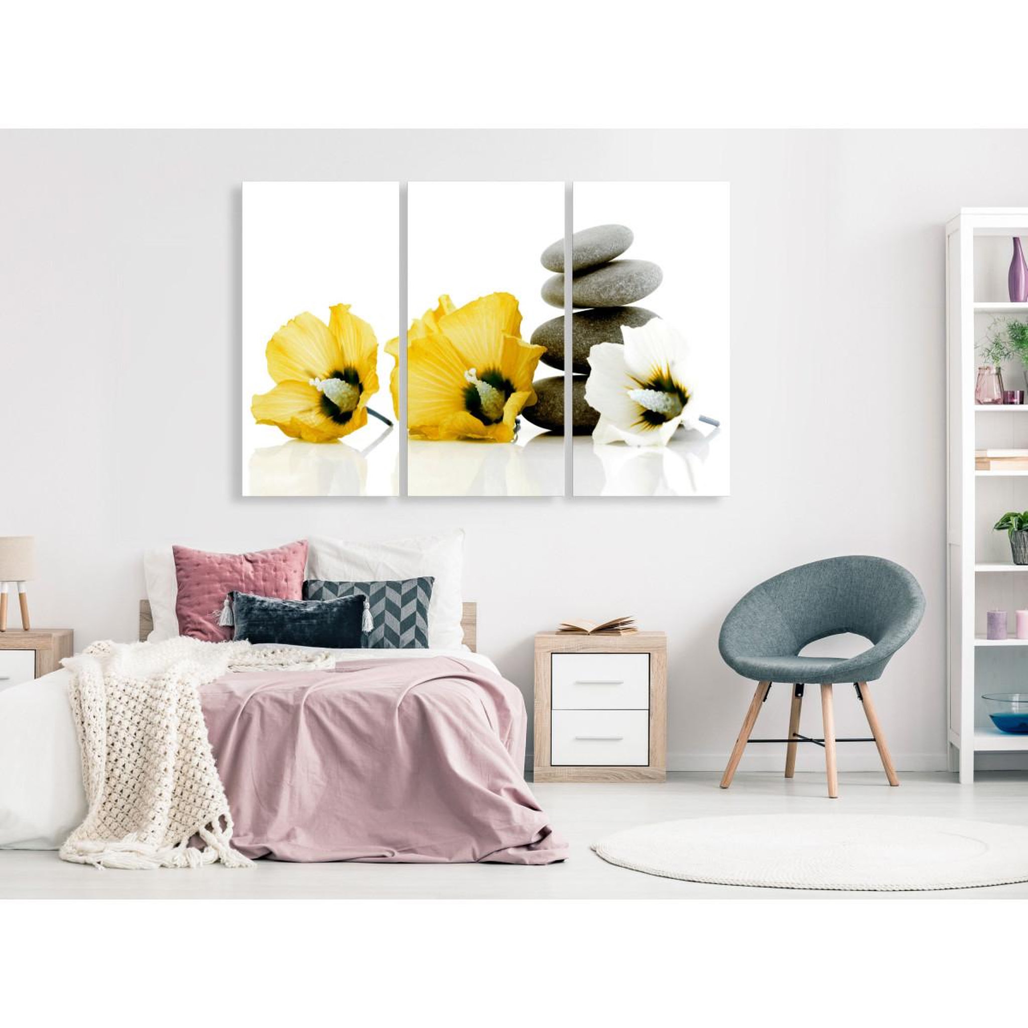 Voir la diapositive 2 : Paris Prix Tableau imprimé 3 panneaux  calm mallow yellow