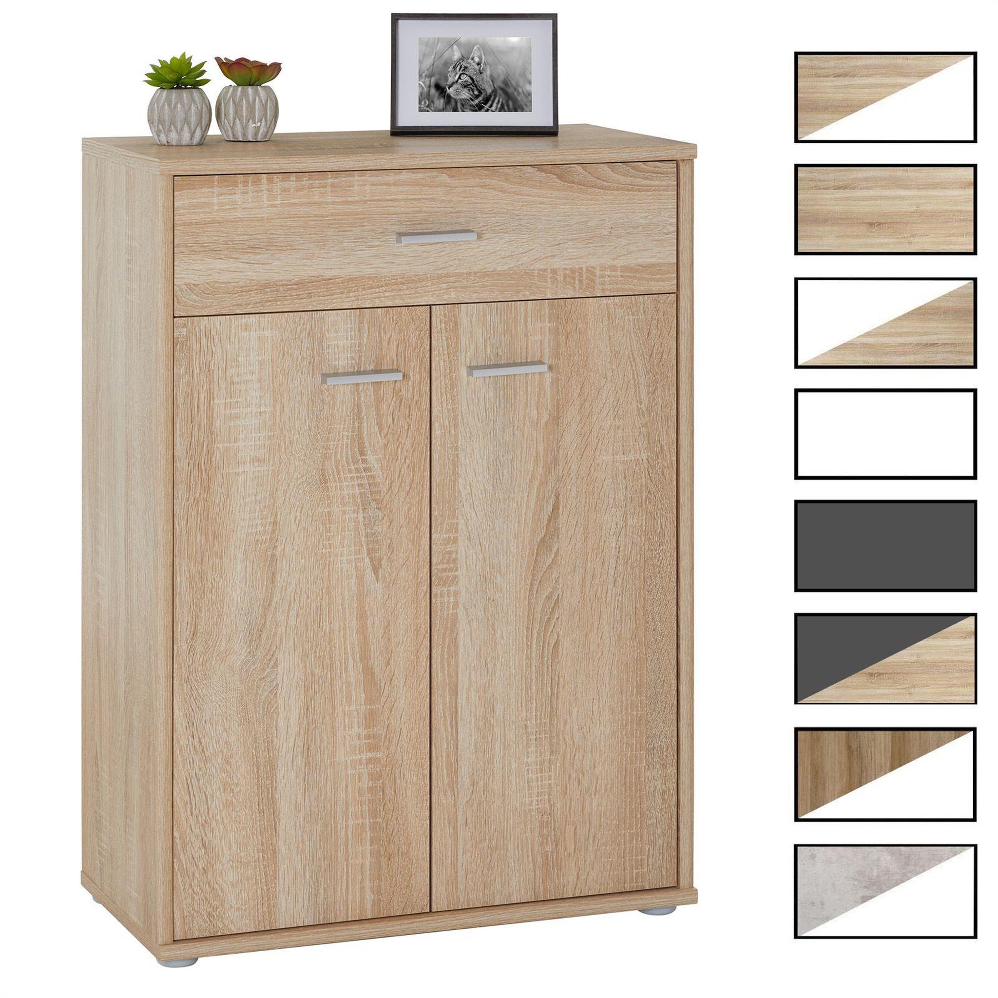 IDIMEX Buffet calais, en mélaminé. Coloris disponibles : Bicolore, Marron