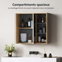 Voir la diapositive 5 : HOMCOM Armoire miroir de salle de bain - 2 portes, étagère, 3 niches - dim. 60 x 20 x 60 cm - effet bois clair naturel