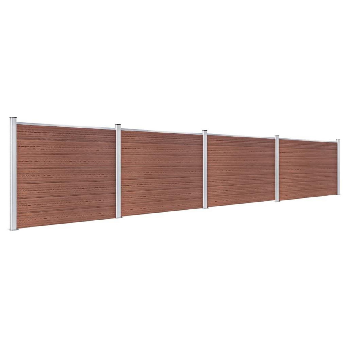 VIDAXL Ensemble de panneau de cloture WPC 699x146 cm Marron