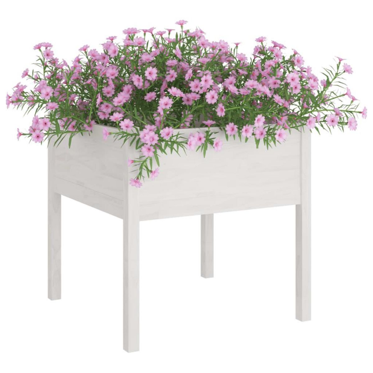 VIDAXL Jardiniere blanc 70x70x70 cm bois de pin massif