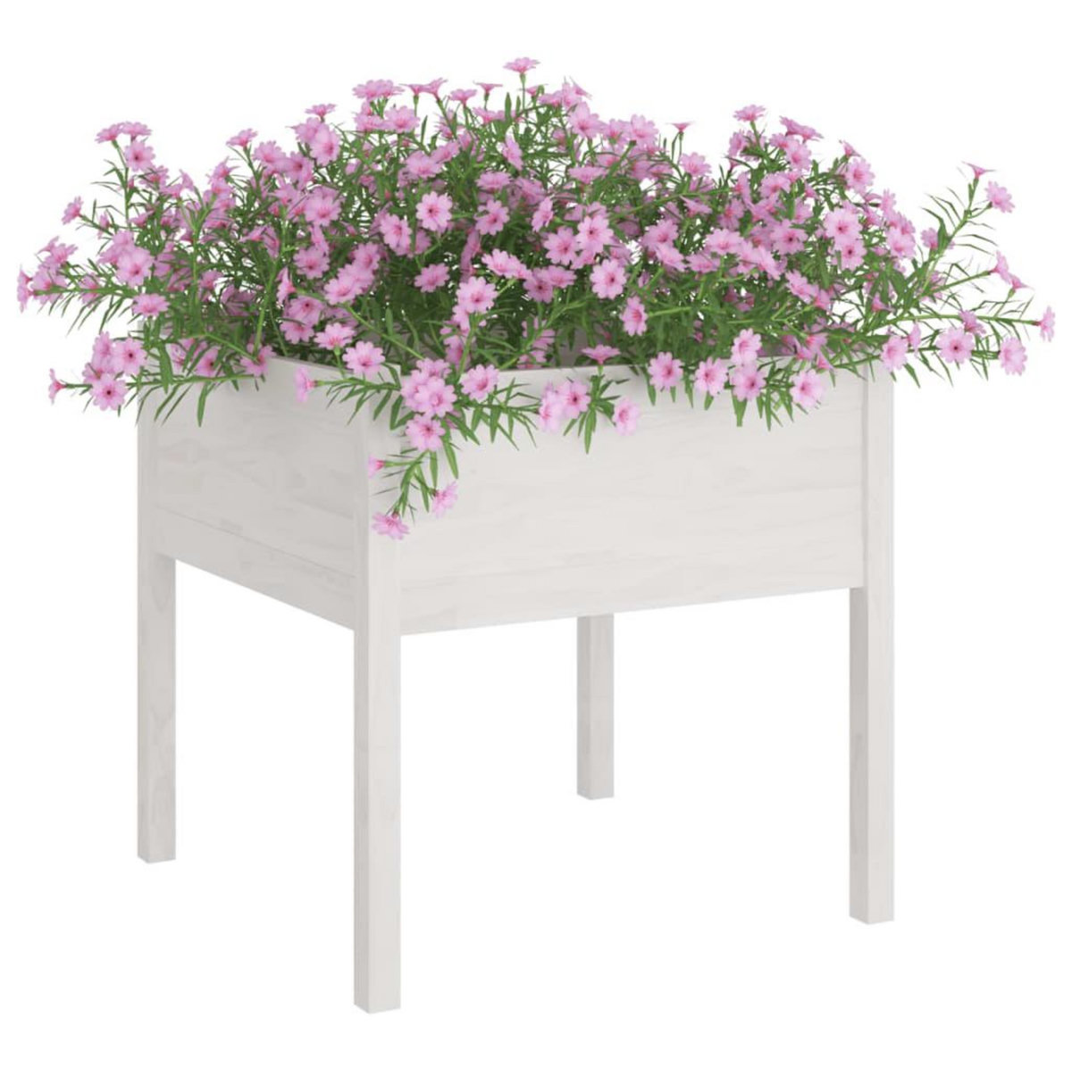 VIDAXL Jardiniere blanc 70x70x70 cm bois de pin massif