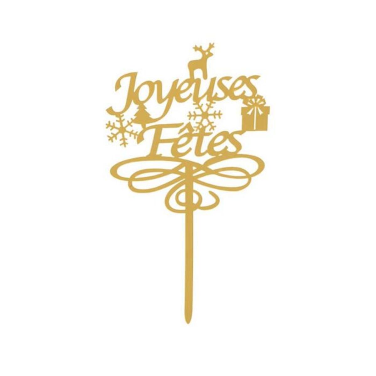 FIVE Lot de 4 Décorations de Gâteaux  Noël  13cm Multicolore