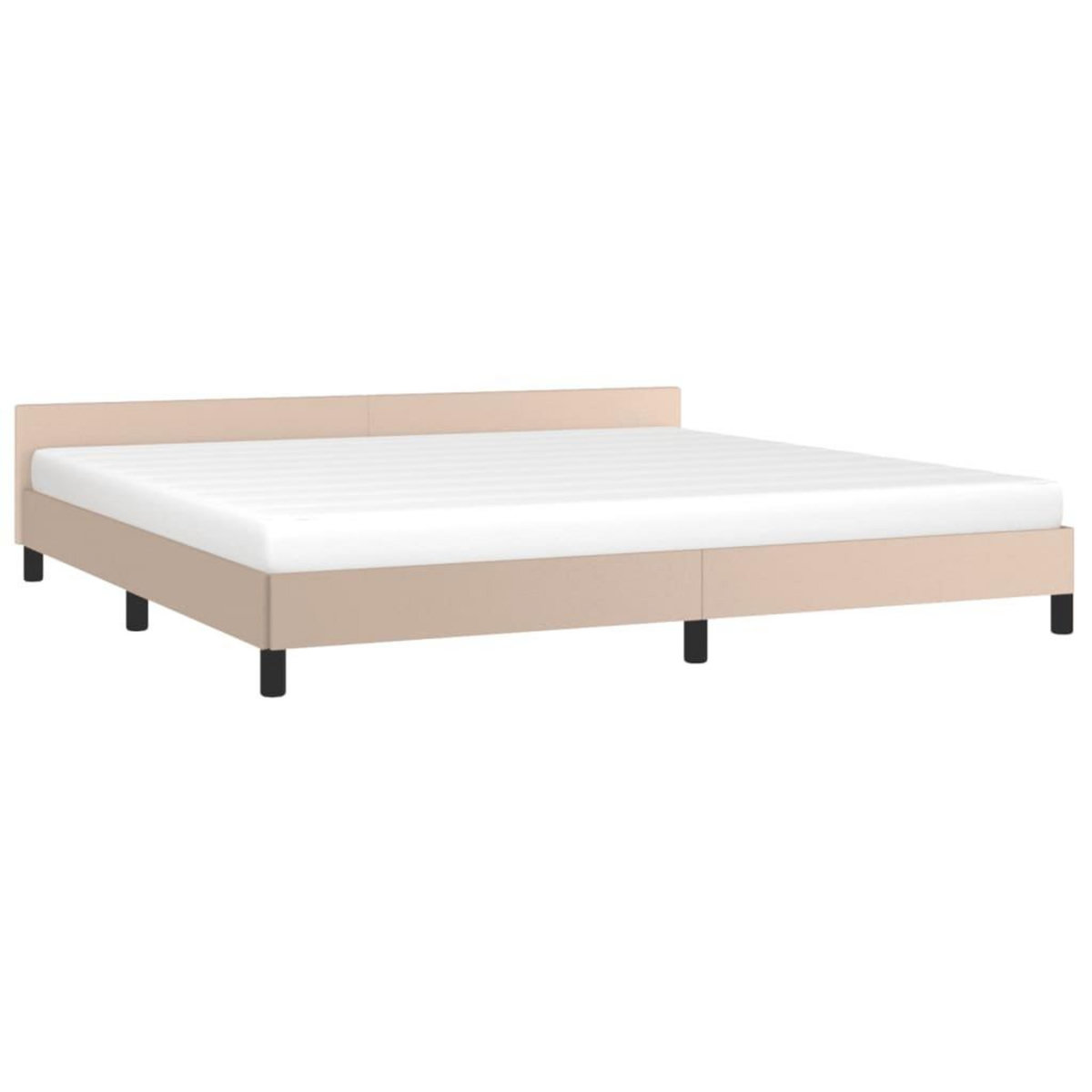 VIDAXL Cadre de lit avec tete de lit sans matelas cappuccino 200x200cm