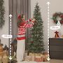 Voir la diapositive 3 : HOMCOM Sapin de Noël artificiel LED x 300 blanc chaud 8 modes H.210 cm 826 branches support vert
