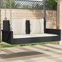 Voir la diapositive 1 : VIDAXL Balancelle avec coussins noir 119x56x48 cm resine tressee
