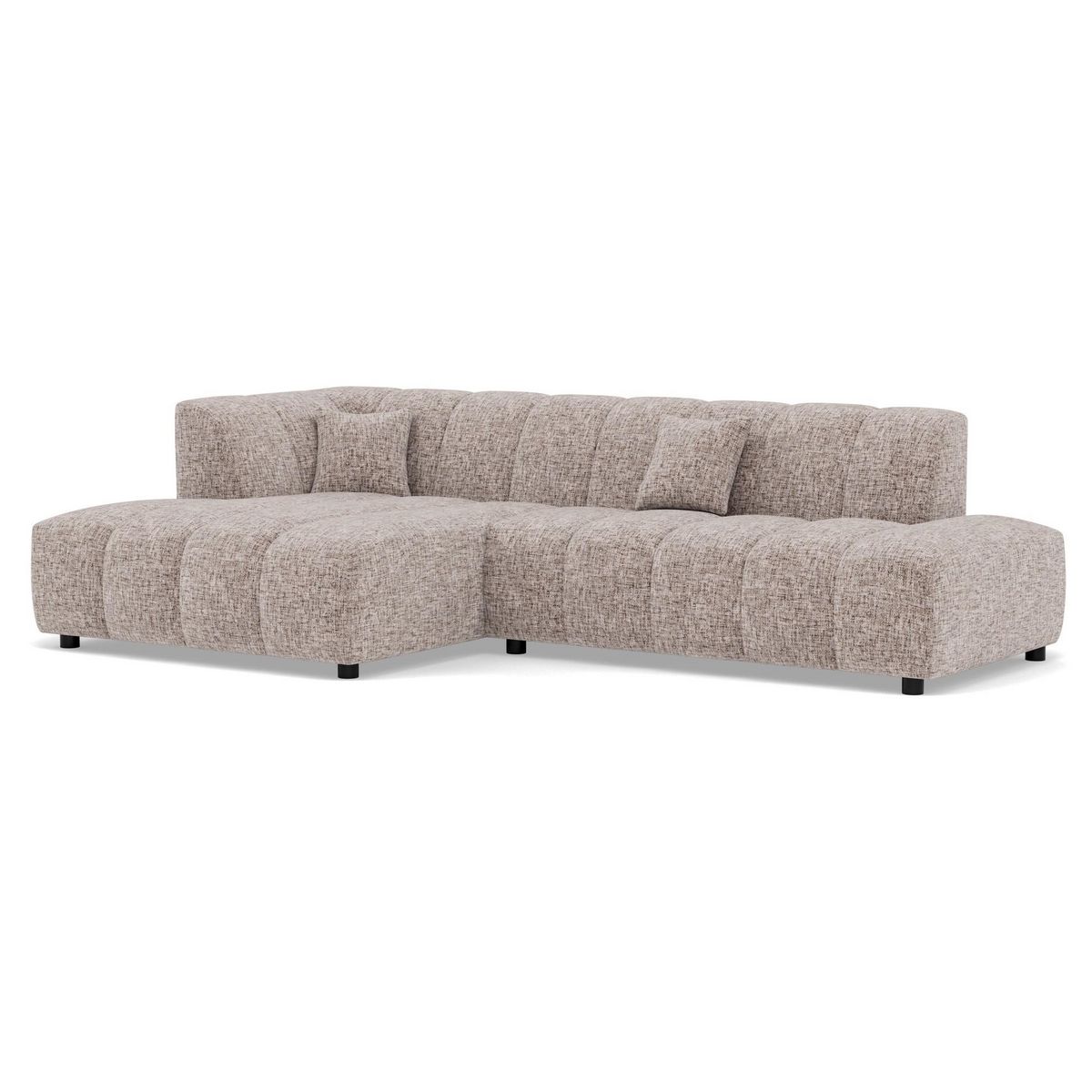 LISA DESIGN Curtis - canapé d'angle gauche 4 places en tissu texturé