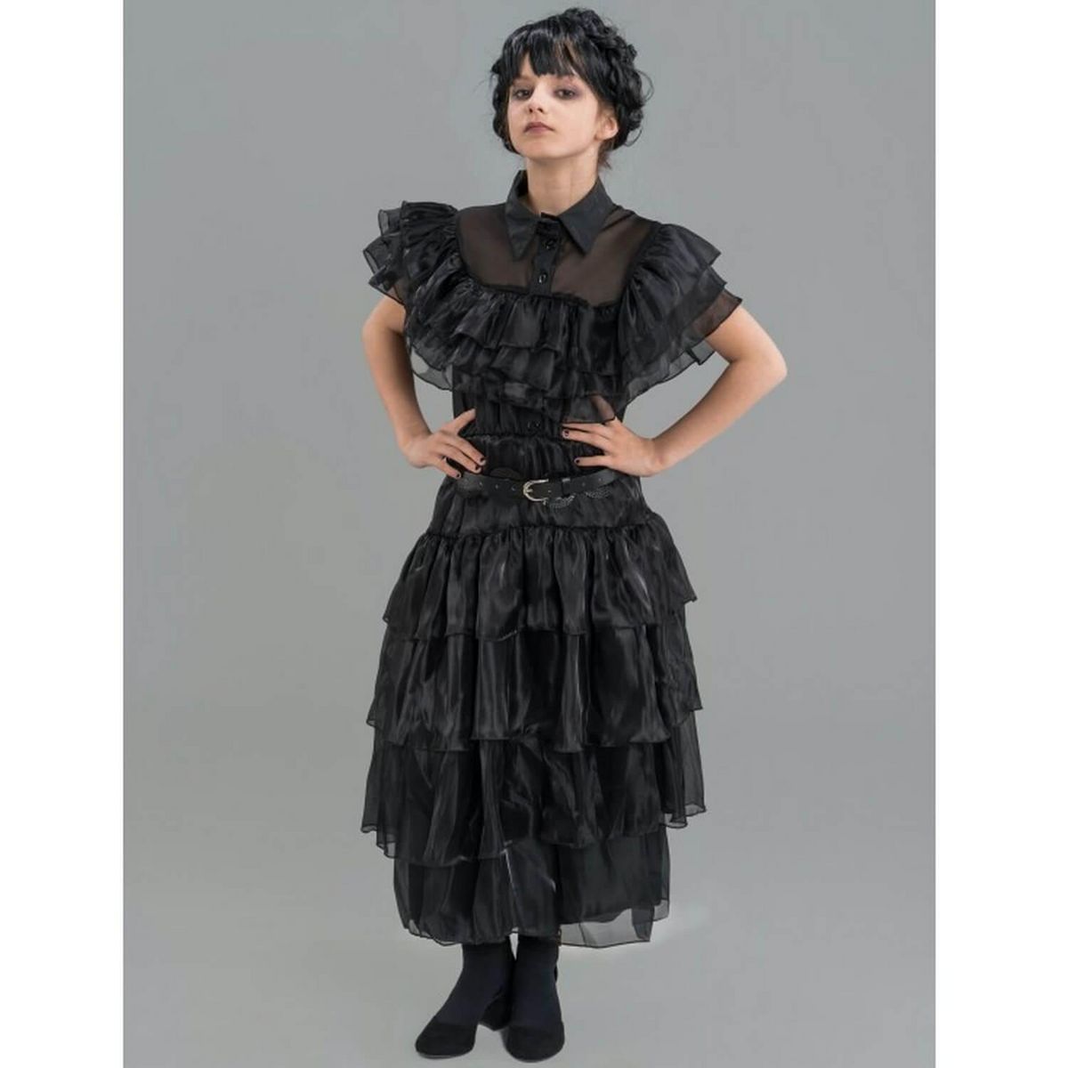CHAKS Robe de bal noire - Mercredi - Fille - 13/14 ans (158 à 164 cm)