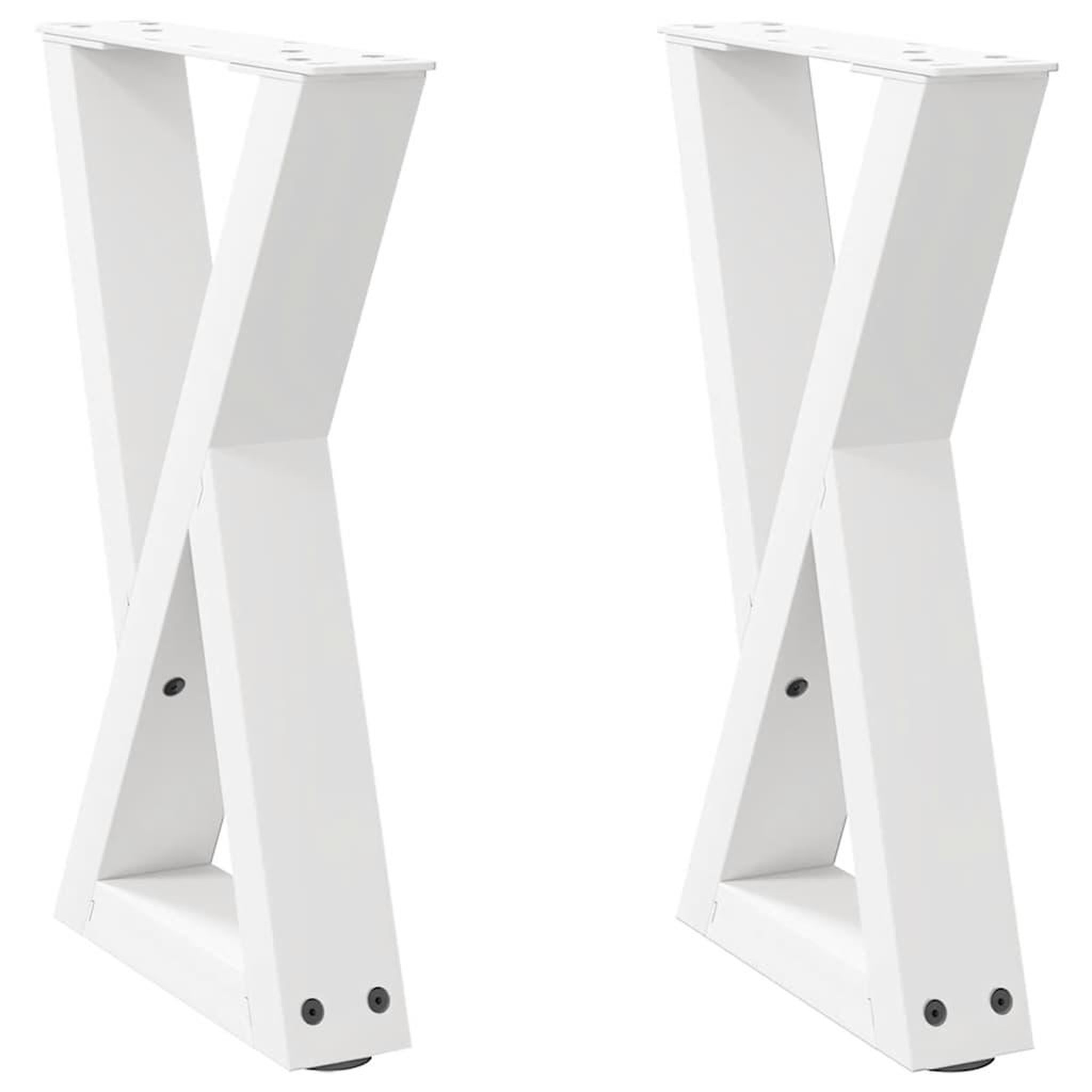 Voir la diapositive 2 : VIDAXL Pieds de table basse 2 pcs blanc 28x(42-43,3) cm acier