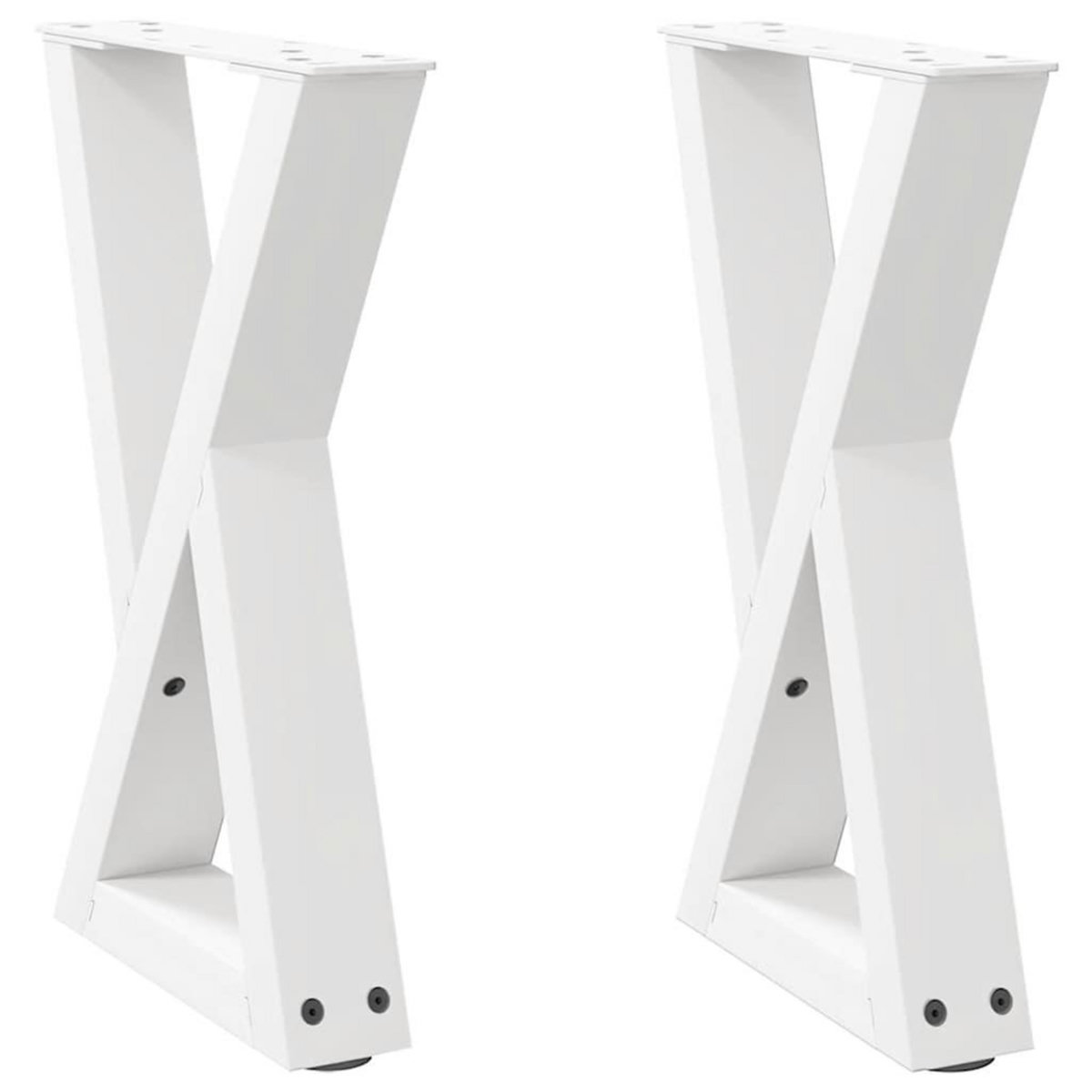 VIDAXL Pieds de table basse 2 pcs blanc 28x(42-43,3) cm acier