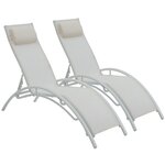 Habitat et Jardin Bain de soleil en aluminium  Beauty  - Phoenix - Ecru - Lot de 2