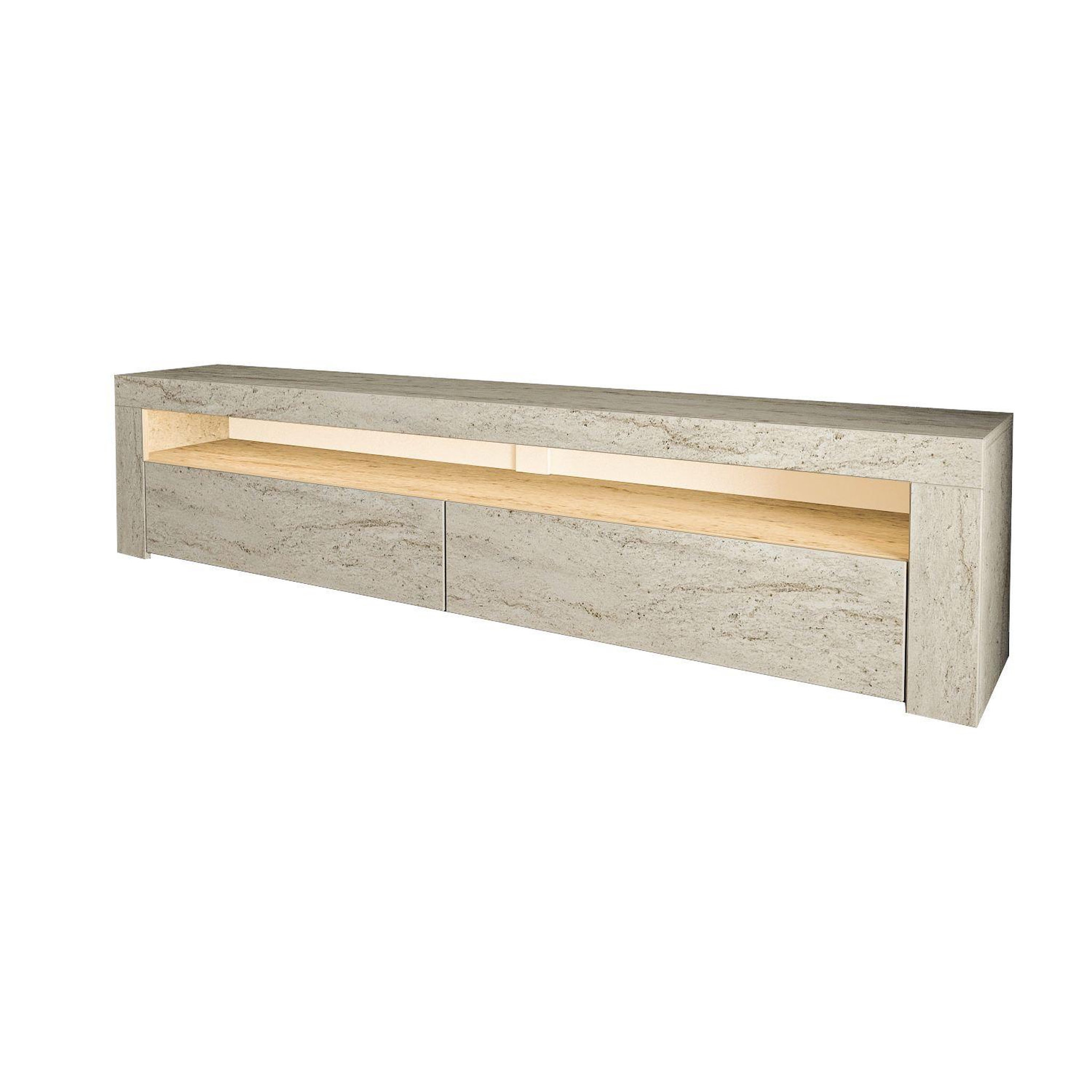Habitat et Jardin Meuble tv en bois  bati  - 150 x 36 x 46 cm - travertin