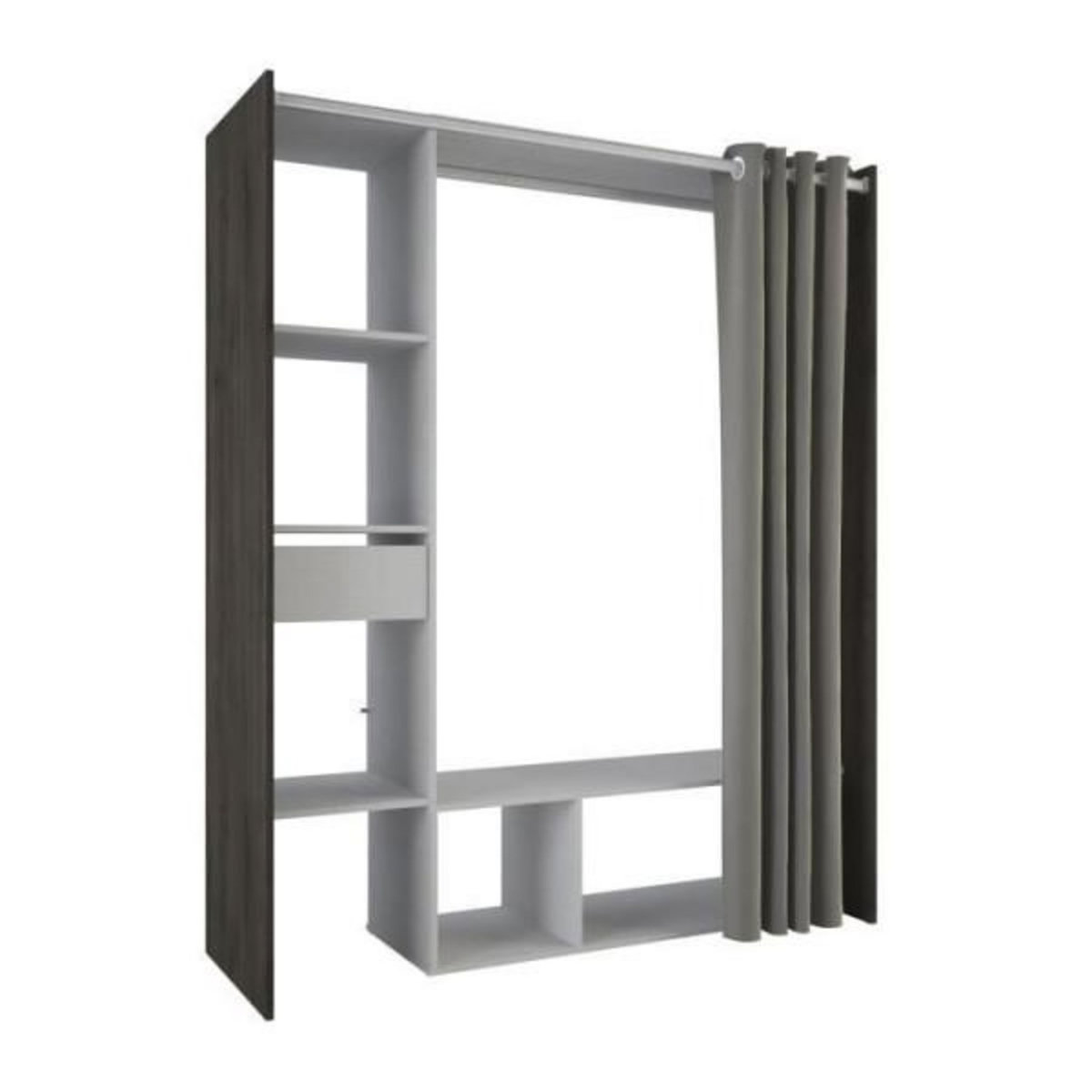 Demeyere Kit dressing + rideau - Chene Waterford / Lin tisse - L150 x P49,9 x H183 cm - MONTANA