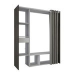 Demeyere Kit dressing + rideau - Chene Waterford / Lin tisse - L150 x P49,9 x H183 cm - MONTANA