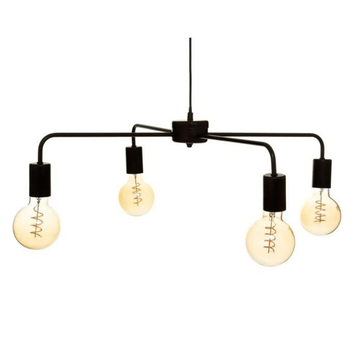 ATMOSPHERA Lampe Suspension 4 Têtes  Keli  69cm Noir