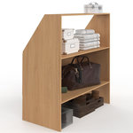 ID MARKET Etagère sous pente 2 niveaux TOMI 100 x 50 x 70/110 cm bois façon hêtre