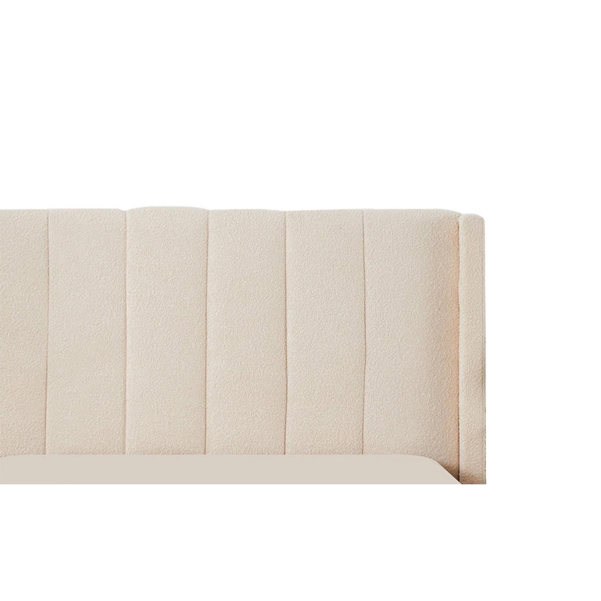 Voir la diapositive 3 : Paris Prix Lit double coffre tissu bouclette  somia  140x190cm crème