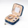 Voir la diapositive 3 : SLOYA Boîte à bijoux velours bleu lapis-lazuli